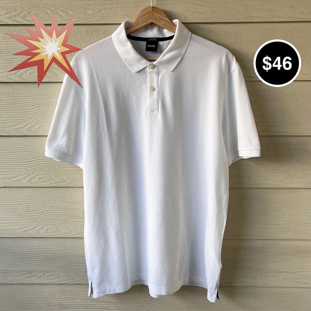 Hugo Boss Pima Cotton Polo – White, Reg Fit, XL